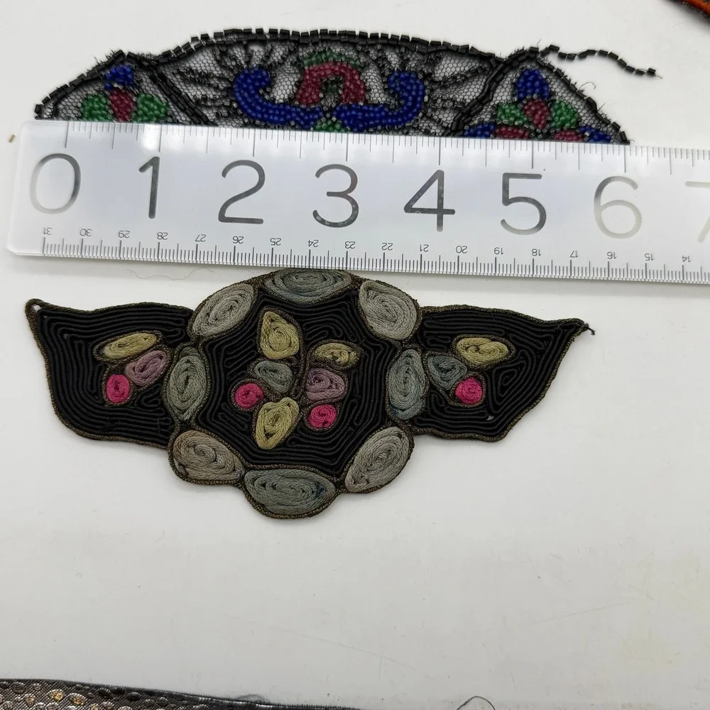 VTG Handmade Beaded and Embroidered dollhouse rugs carpets decor doll house